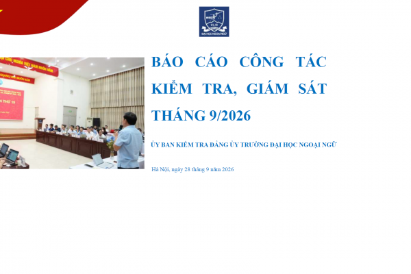 Báo cáo công tác kiểm tra, giám sát tháng 9/2026